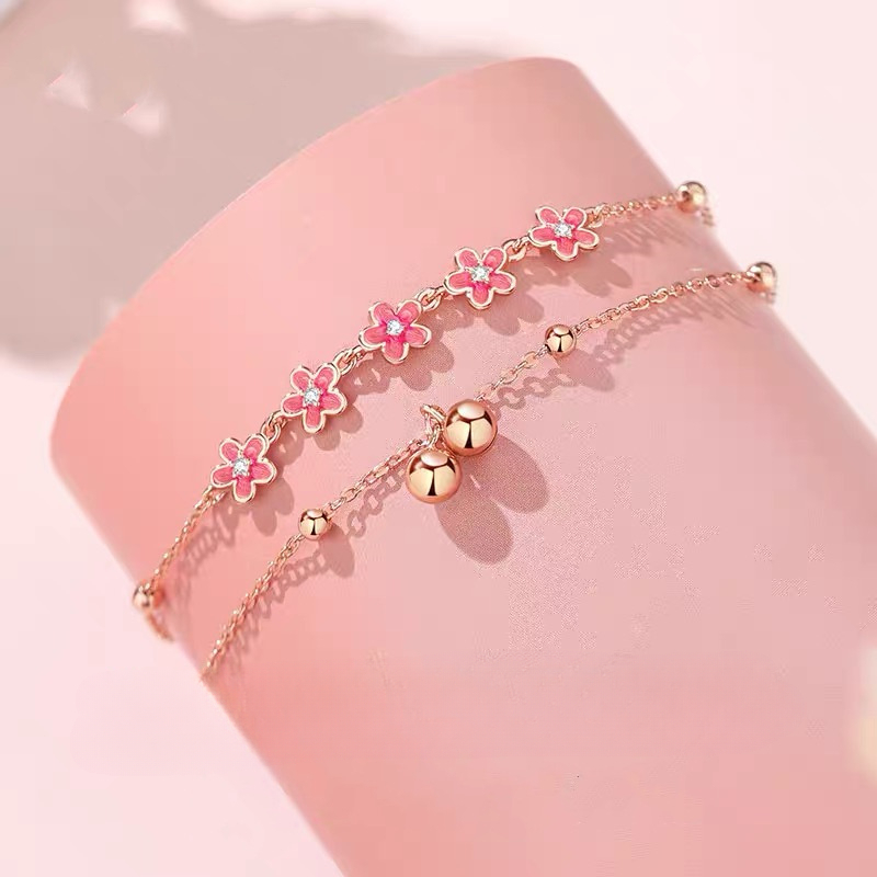 TEMU ピンクピーチアンクレット 伝統的な銅鑼付き 女性向けなルレッグチェーン 繊細なボーホーシッレスレット ピンクのフットジュエリー 彼女へのや誕生日のプントに最適 トな春スタイルファッションアクセサリー