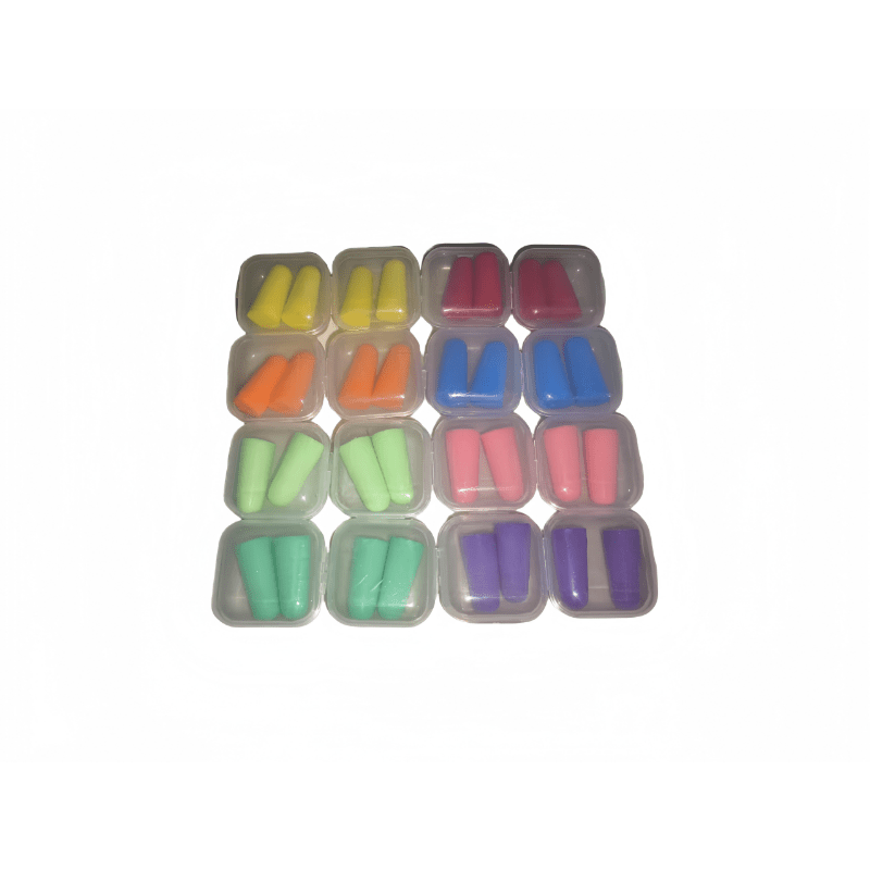 16pairs/32pcs Slow Rebound Earplugs 8 Colors Shape Independent Packaging Reusable Soft Ear Plugs Suitable For Swimming