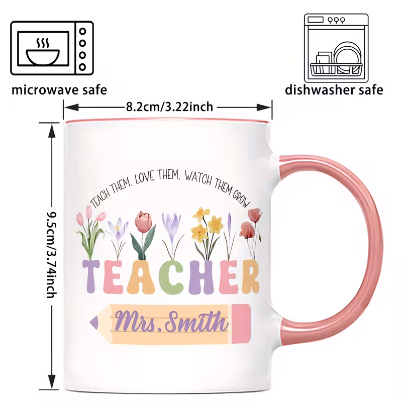 one personalized coffee mug for teachers featuring a custom made of ceramic with an 11oz capacity perfect as gifts to show appreciation for female teachers on occasions like birthdays and christmas 2