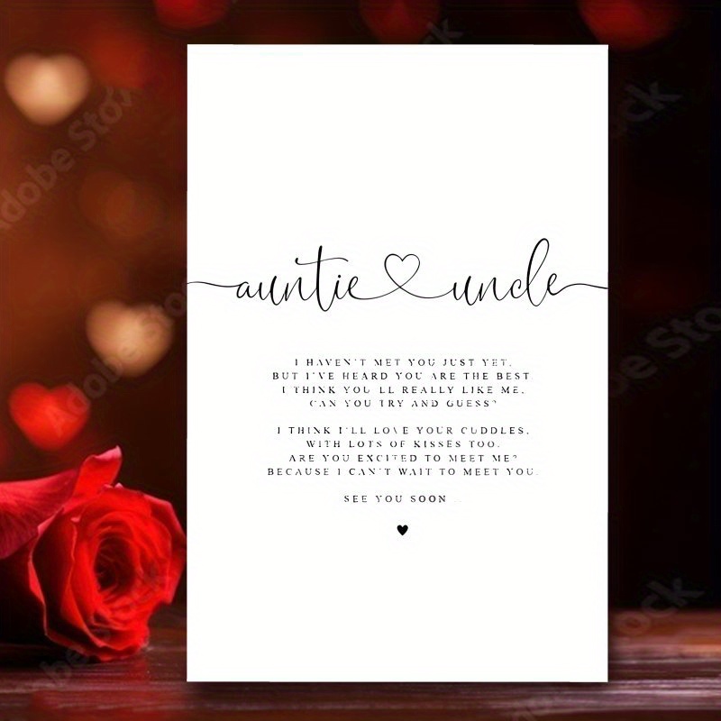 TEMU 1pc Funny Pregnancy Announcement Card For Aunt & Uncle - "auntie, The Best News" With , Valentine's Day And Special Occasions, Unique Gift Idea,