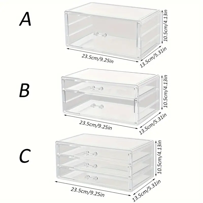 1 layer transparent cosmetic jewelry organizer waterproof dustproof plastic storage box with compartments for lipstick lip gloss makeup brushes vanity bathroom counter organization cosmetic storage organizer sturdy construction home organizers Product details 6
