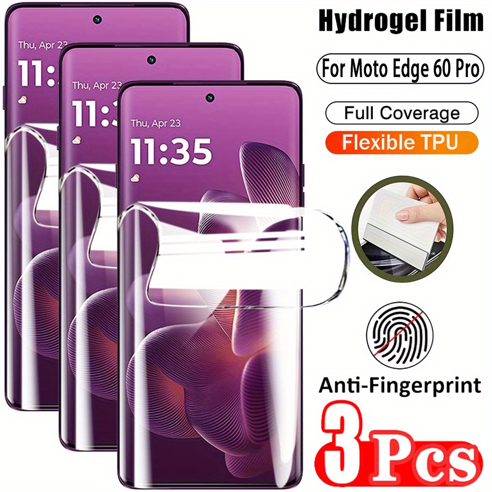 [3 ] za Moto Edge 60 Pro in za Moto Edge 60 5G. Hydrogel folija s popolno pokritostjo, fleksibilen material HD prozoren, odporen na praske in