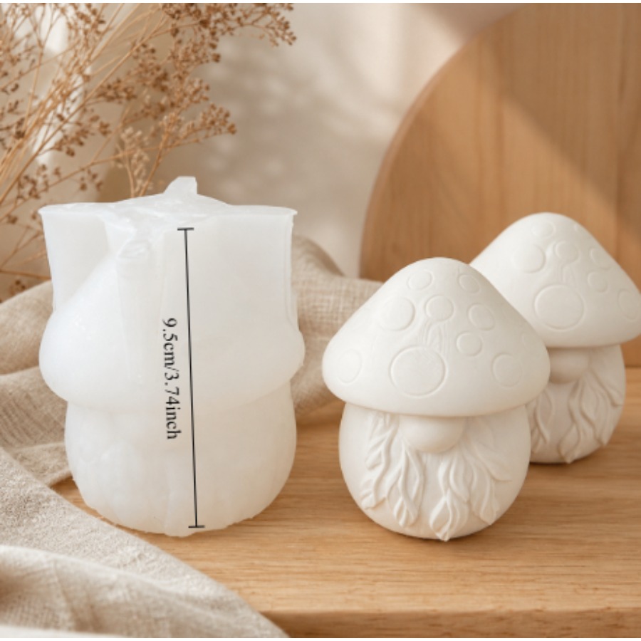 Image of Silicone Mold For Christmas Mushroom Gnomes - Suitable For Plaster And Candle Making