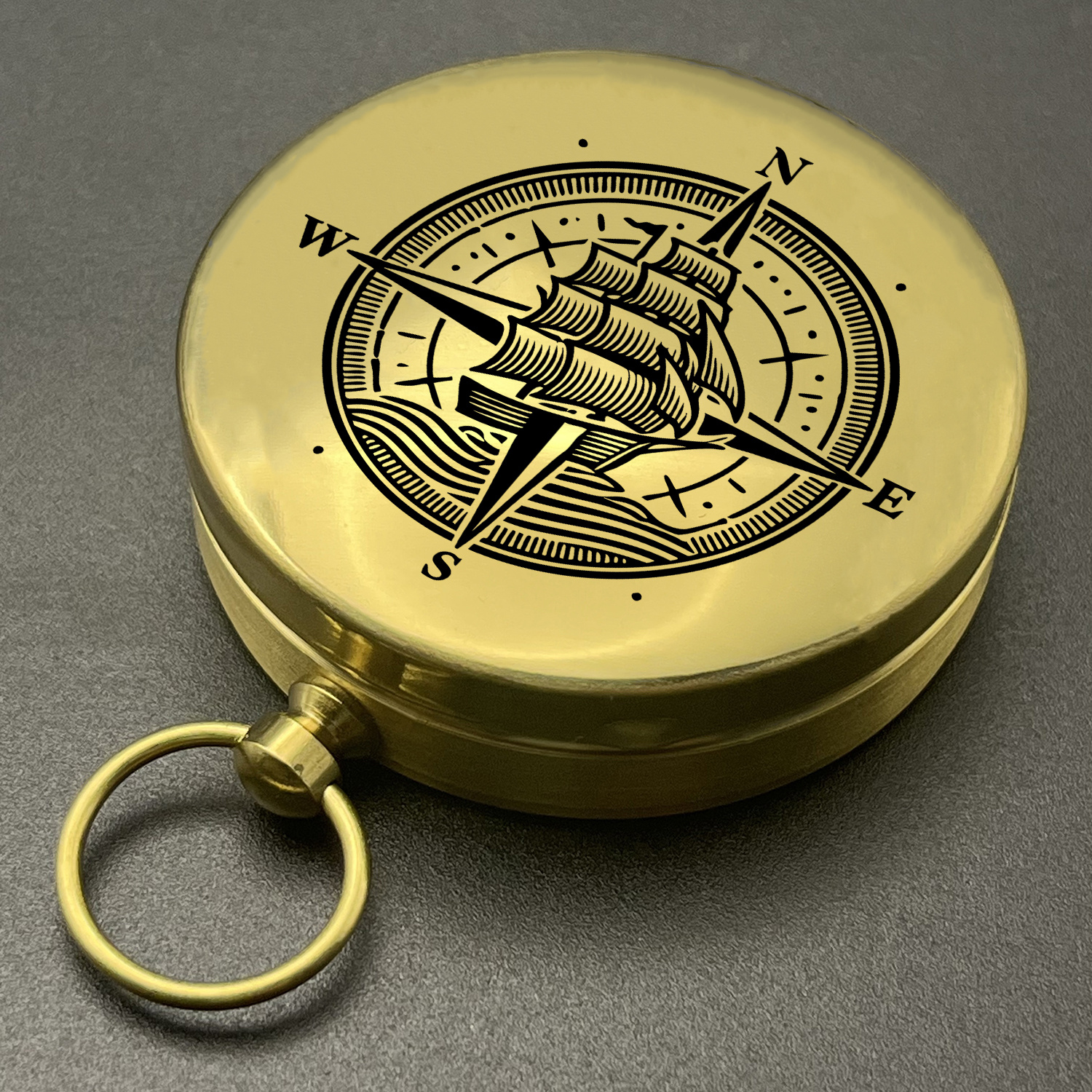 TEMU 1pc, "compass"design, Compass, Classic Camping Compass, Portable And Durable, The For Gifts