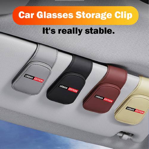 2 peças de suporte magnético para óculos em couro pu - com slot para cartão, com uma mão, cores múltiplas ( , , , - ), acessório de interior para motorista, suporte estiloso para óculos