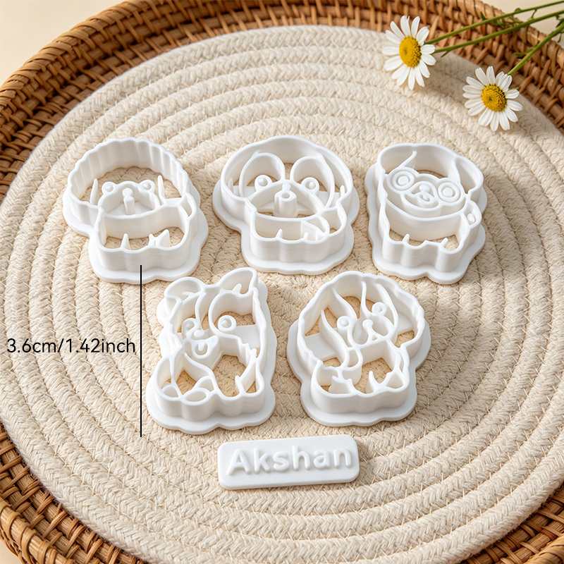 TEMU 6pcs Border Collie, Poodle, Pug, King Charles Spaniel, Shih Tzu Clay Cutting Molds, Handcraft Tools For Polymer Clay Brooch, Earring, Pendant