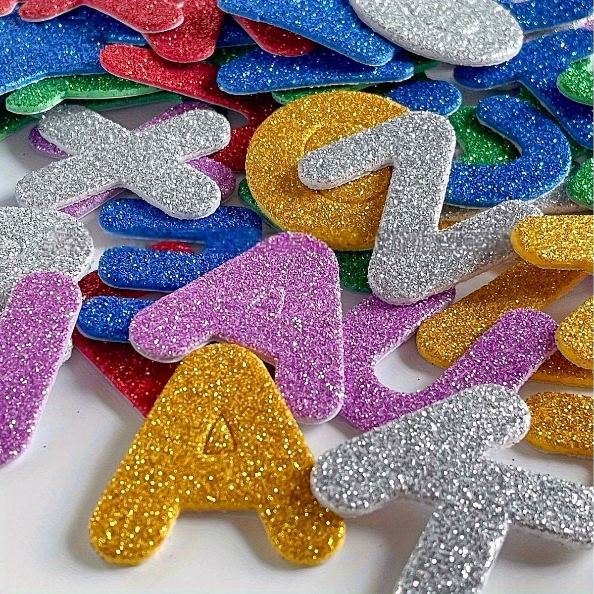 Image of 78pcs Of Glossy Letter Stickers, Self-adhesive Foam Letters, And Heart Designs, Plastic, Irregular Shapes, Suitable For Scrapbooks, Wall Decorations And Party Decorations