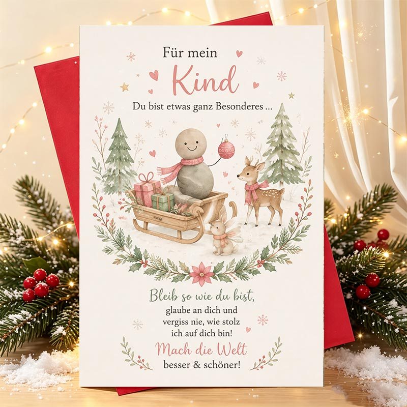 artikel foto 1   kerstwenskaart - Kerstthema wenskaart voor dierbaren, ideaal voor feestelijke geschenken