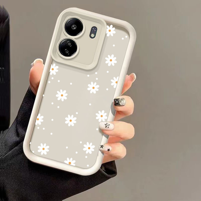 TEMU para Teléfono - Carcasa de Silicona con Diseño de Margaritas Adecuada para Redmi 13C, Cubierta