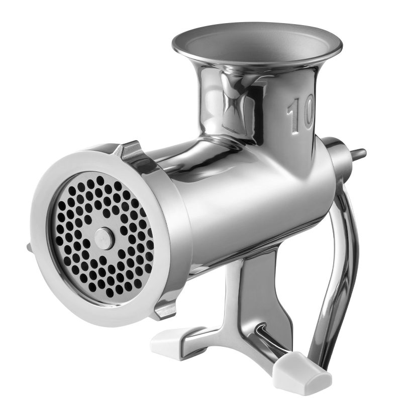 Manual Meat 304 Stainless Steel Hand Meat with Steel Table Clamp, Meat Mincer Sausage Maker with 1 Cutting Blade, 2 Cutting Plates, Sausage Tube Beef Pork Pepper Mushroom