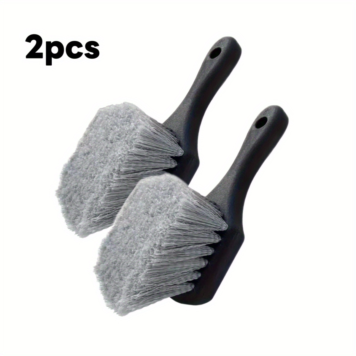 TEMU 2pcs Car Wheel Cleaning Brush Detail Brush Short Handle Tire Rim Washing Brush Vehicles Cleaning Accessories Set For Auto In