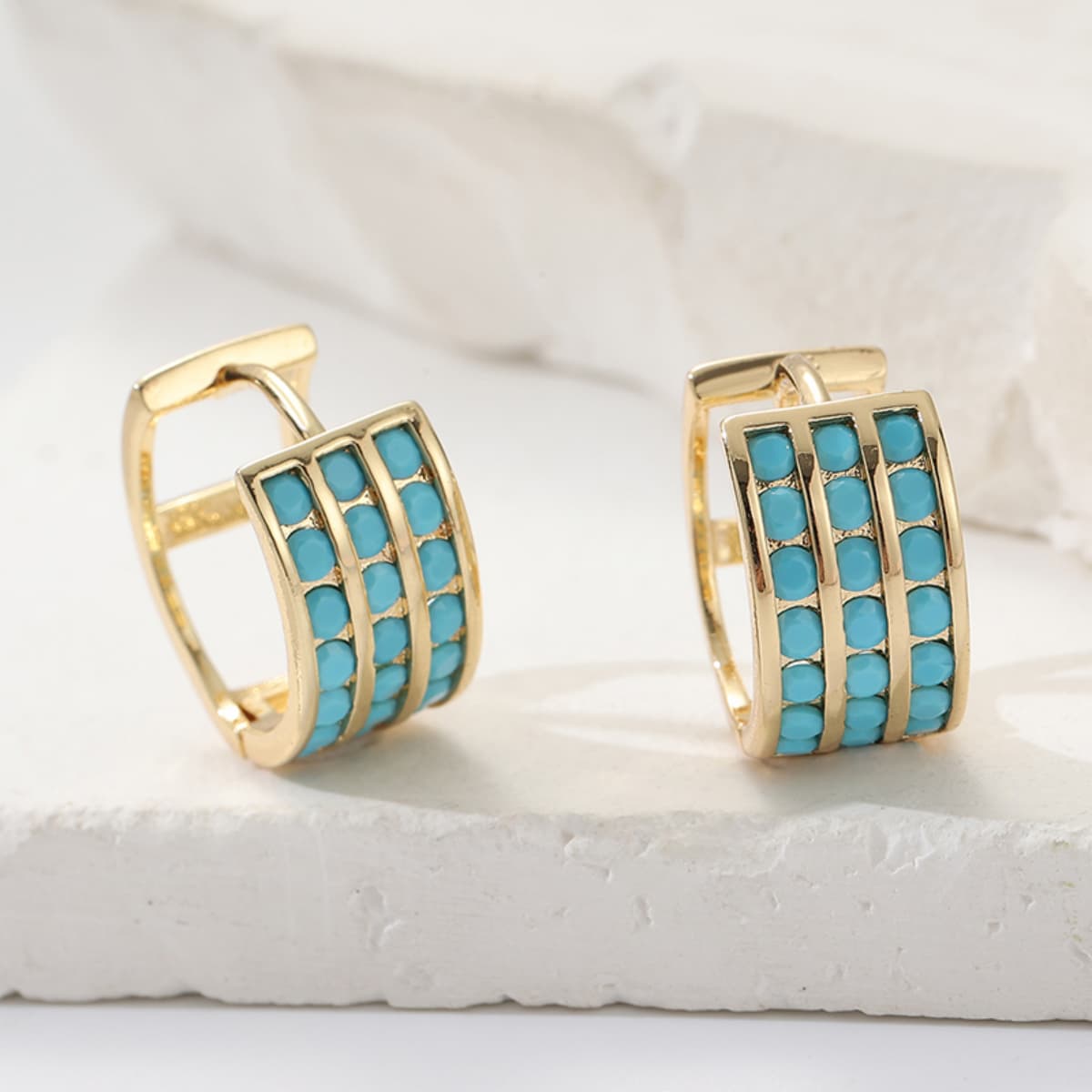 Copper Triple Rows Hoop Earrings, Trendy Outdoor Accessories
