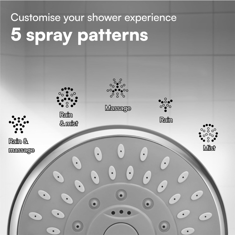 Adjustable Handheld Shower Head with 5 Spray Modes