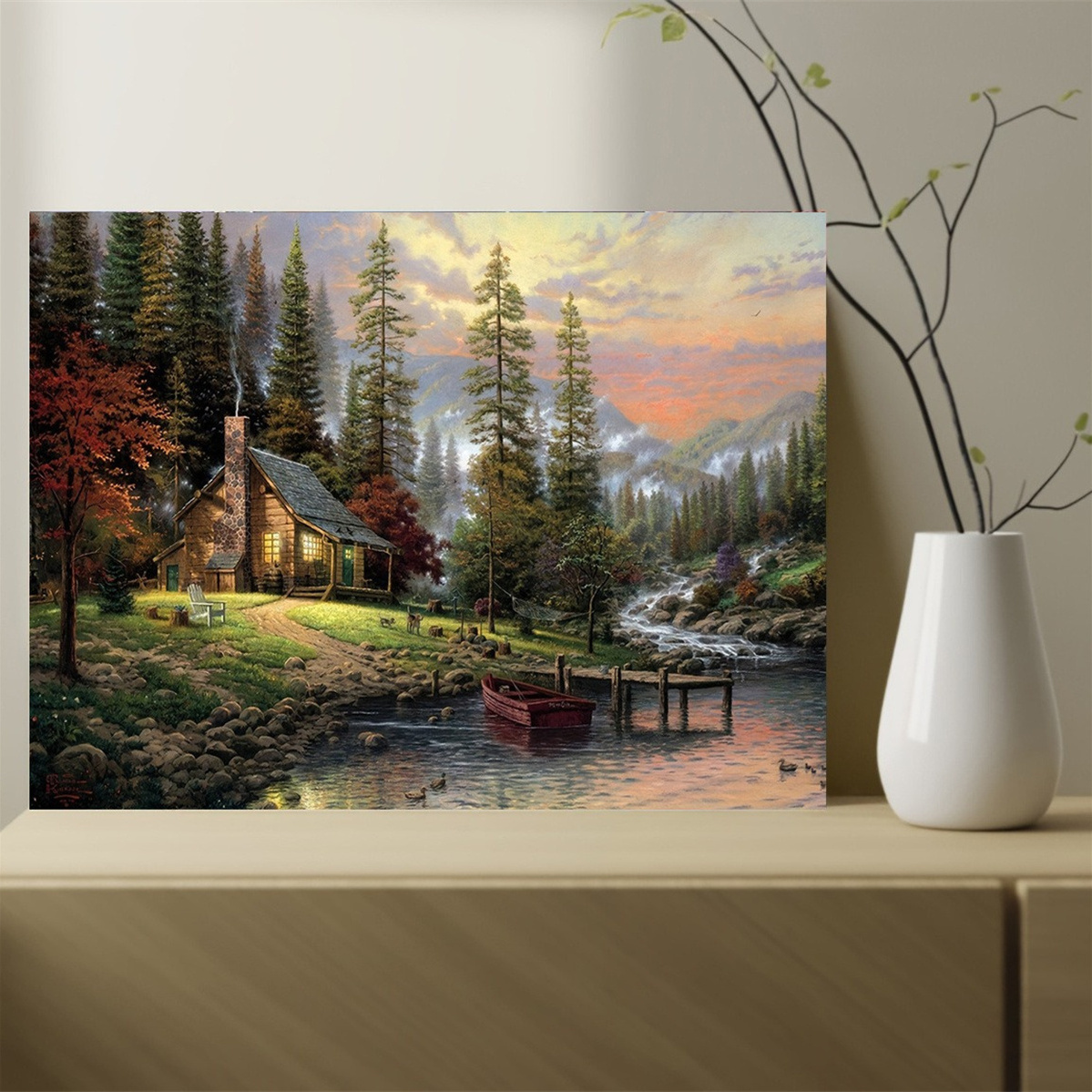 

For Thomas Golden Kade Garden Canvas Art, 12x16" - Decor For Home, Office, Cafe & More, Bedroom, Kitchen, Bathroom, Hotel, Room Decor