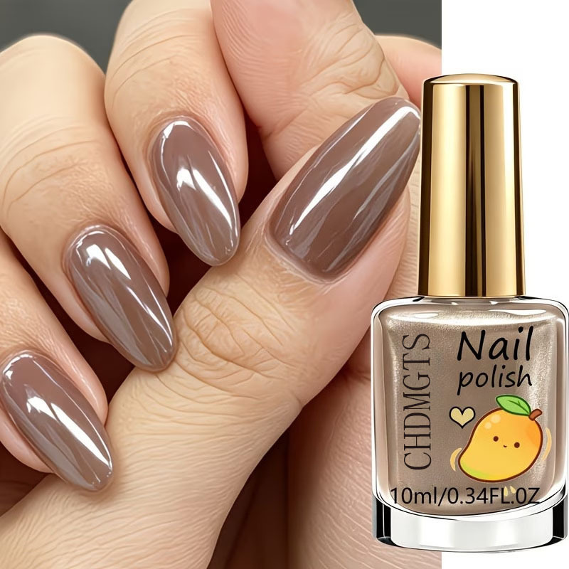 Image of Chdmgts New Brown Mirror Nail Polish, Natural Fast Drying, Metallic Texture Effect, , Suitable For All Kinds Of Parties And Holiday Gifts
