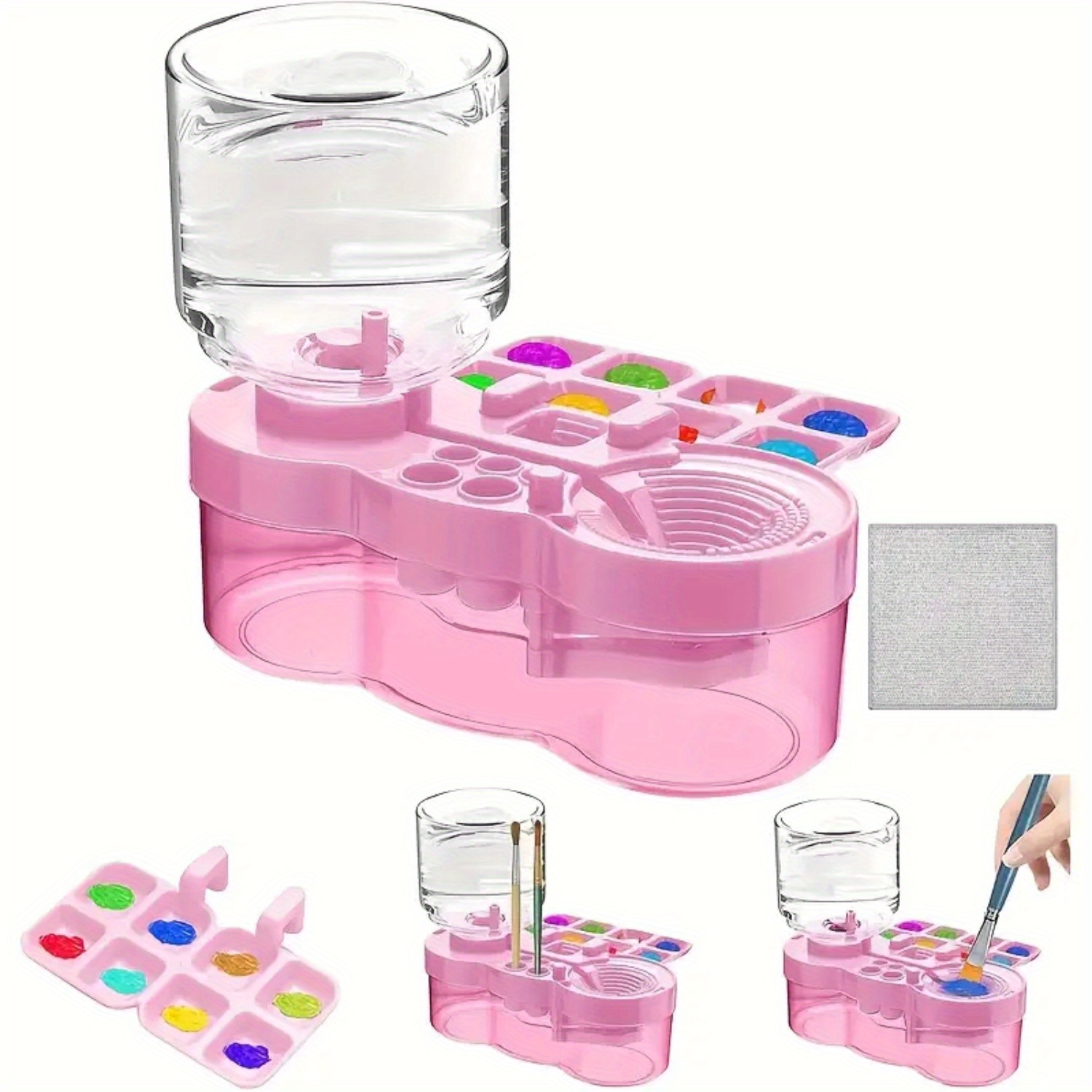 Paint Brush Cleaner Tool, Washing My Brush, Water Cycle Watercolor Brushes Rinser With Holder And Palette, Laboratory Tube Cleaning Brush, Equipped With Cleaning Cloth, Brushes Rinser Dispenser, Painting Art Supplies Stuff For Artist Beginner Kids