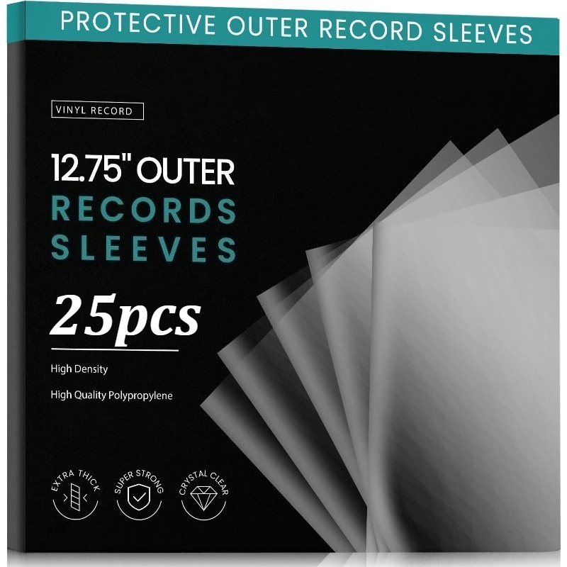 TEMU 25 protectores de discos de vinilo de 12 pulgadas - Bolsas de almacenamiento de plástico transparente, diseñadas para la protección de