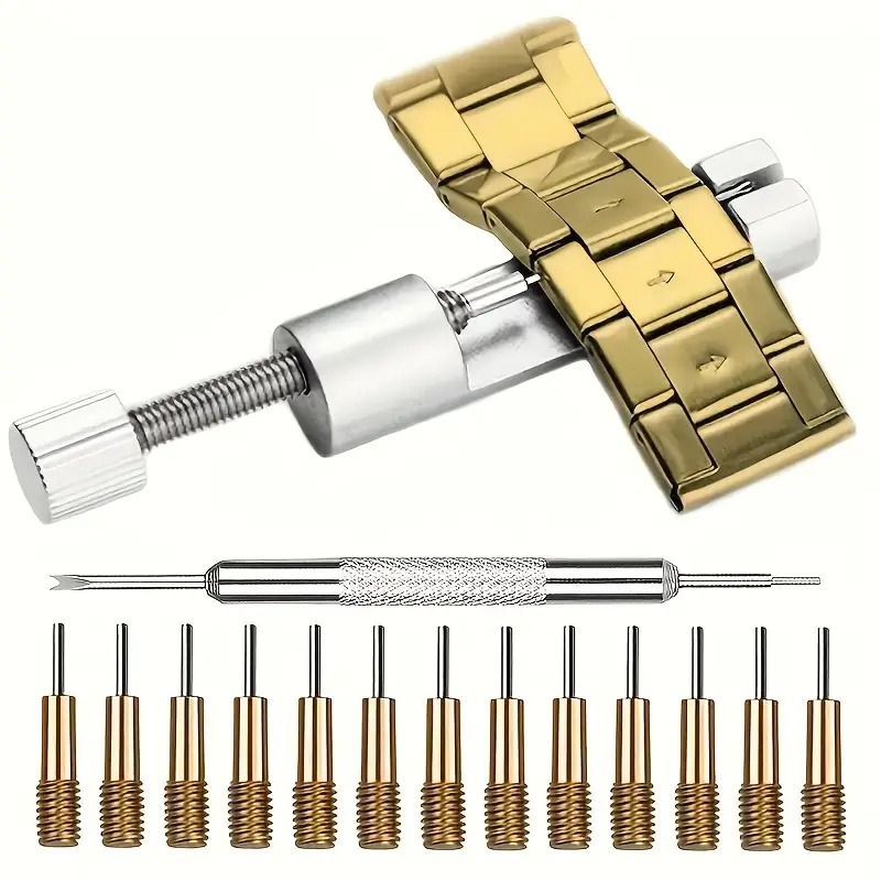 Watch Repair Tools, Including An Adjustable Watch Band Link Pin Remover, Watch Band Removal Tool Pin, 13 Replaceable Regulator Needles