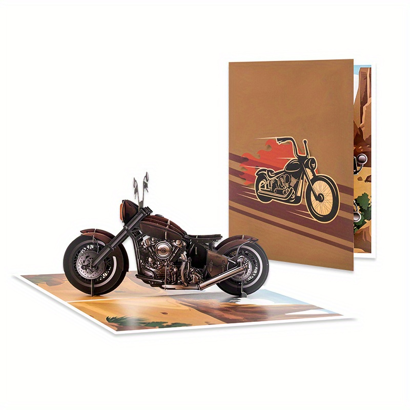Image of 1pc 1pcs 1pc 1pc 1pcs... Sorry, British English/ English Difference - 1pc 3d Pop-up Motorcycle Greeting Card With 3d Motorbike - For Men Suitable For Birthday, Christmas, Thank You Cards