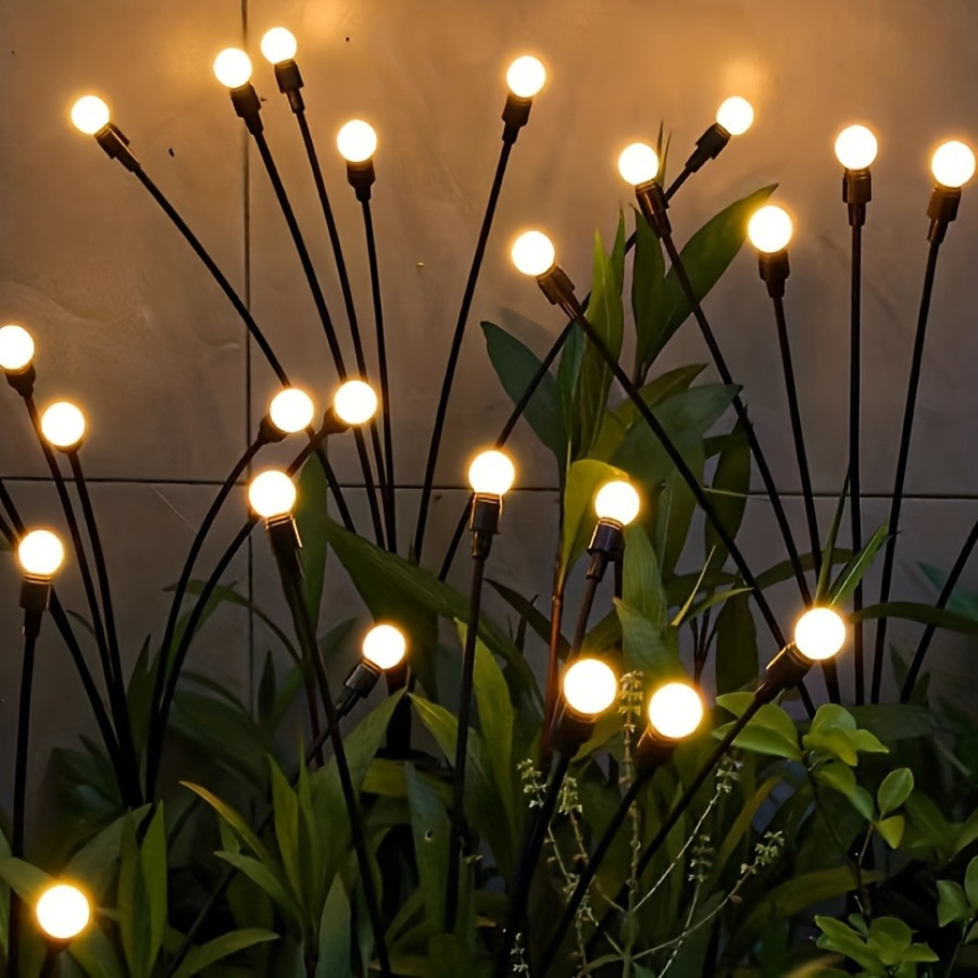 10 heads solar lawn firefly lights solar poweredlawn lights led   firefly   lights forgarden decoration suitable for outdoor garden   lawns ideal for halloween christmas new year andramadan decorations  