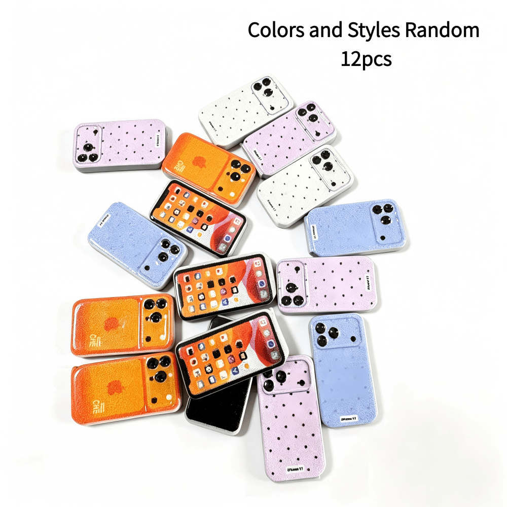 TEMU 12pcs Mini Phone Set 1:12 Scale Miniature Phone Model Suitable For Collection Suitable For Miniature Scene Decoration Dollhouse Decoration