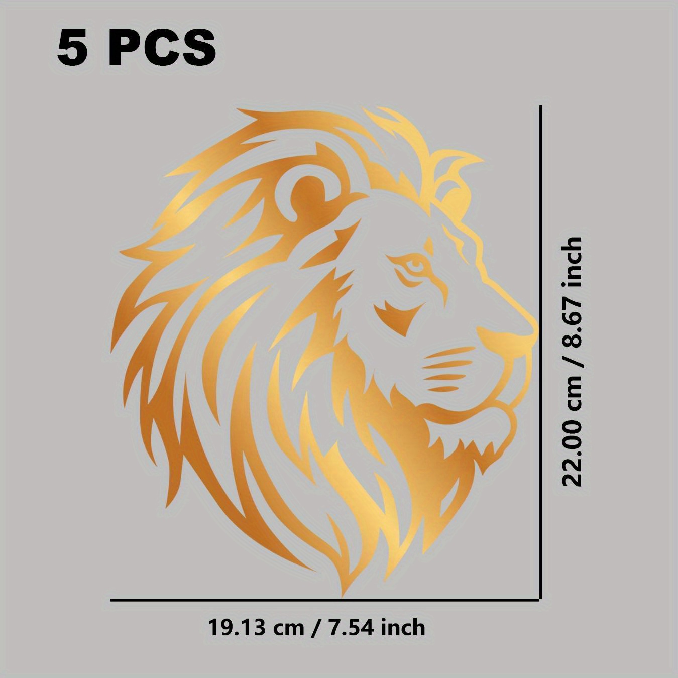 TEMU 5-pack Washable And Ironable Patch Golden Gradient-on Transfer Heat Transfer Stickers- Suitable For Backpacks, Clothing, Canvas Bags, Diy