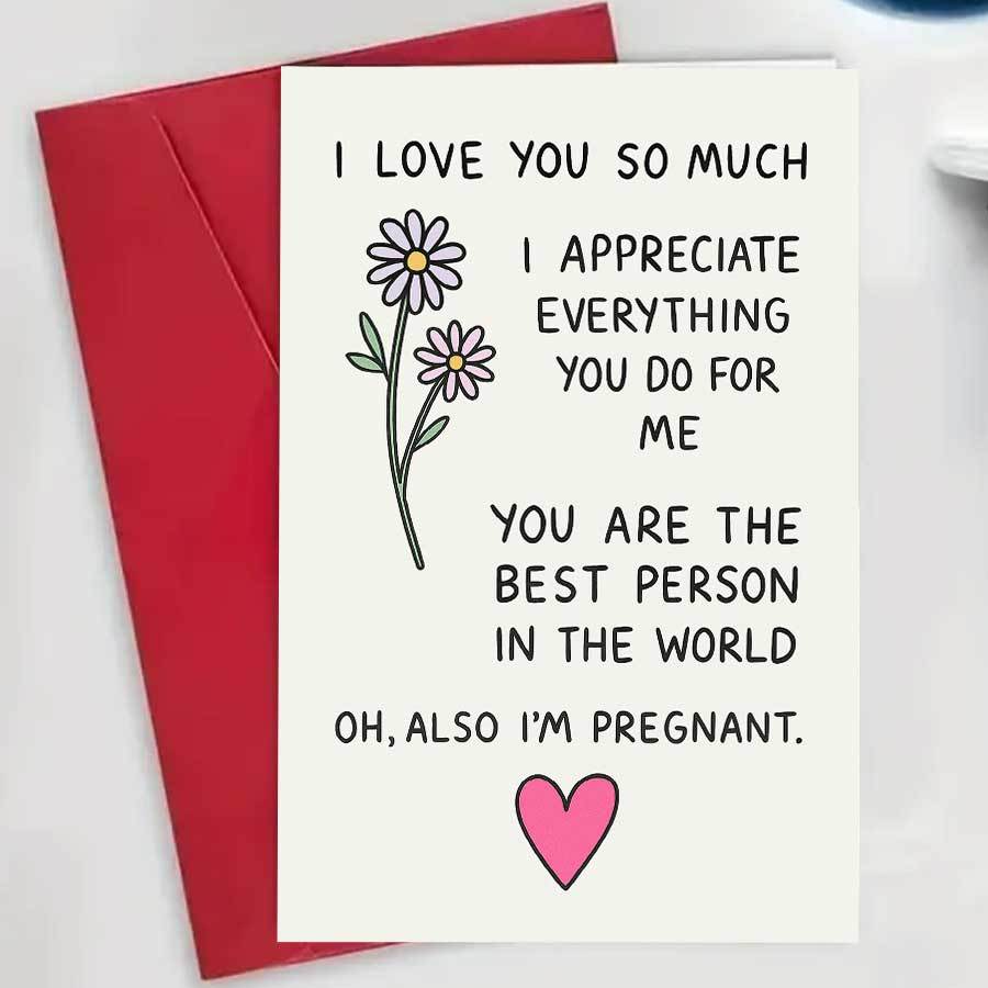 TEMU 1pcromantic Pregnancy Announcement Card Expressing Love And Appreciation Perfect For Expecting Moms To Share The Special News With Their Partner