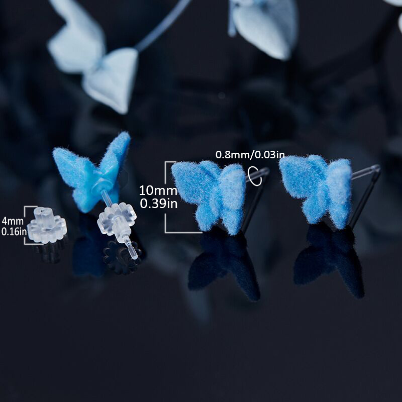 10pcs Colorful Butterfly Earrings Set Hypoallergenic Plastic Studs