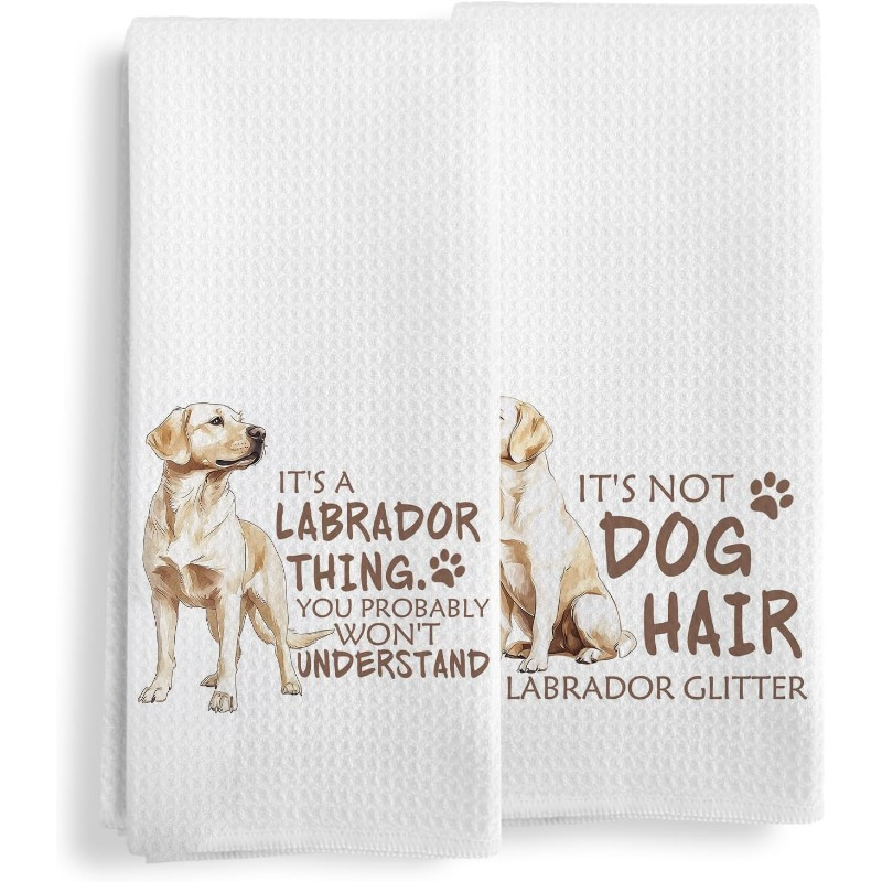 

2 Set 26 Inch By 18 Inch Cute Dog Element Kitchen Towellabrador Retriever Dog Kitchen Towels, Funny Kitchen Towels Decorative, Dog Hand Dish Tea Towels For Kitchen