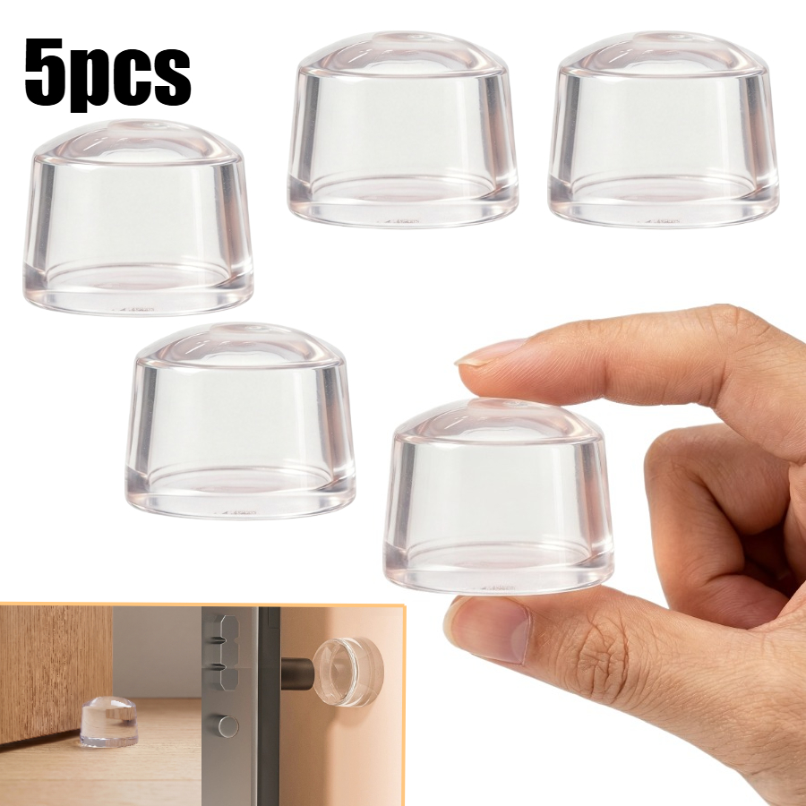 TEMU 5 topes de puerta autoadhesivos no perforados, cojines de pared, topes de puerta de pie, protectores de pared anticolisión, adecuados para