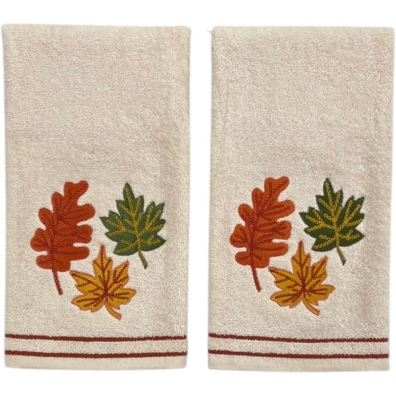 TEMU 2pcs Autumn Kitchen Towels/ Dishwashing Towels, Maple Leaf Printed Gift Towels, Couple Gifts, Farmhouse And Home Decor, Kitchen And Bathroom