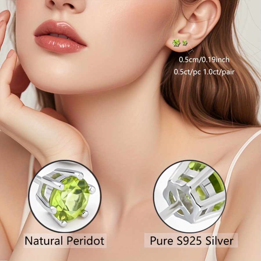 TEMU Stunning Natural S925 Silver Earrings, Set With 0.75x2 Total Weight 1.5 Carats/ 0.5x2 Total Weight 1 Carat Natural . -prong Torch Design,