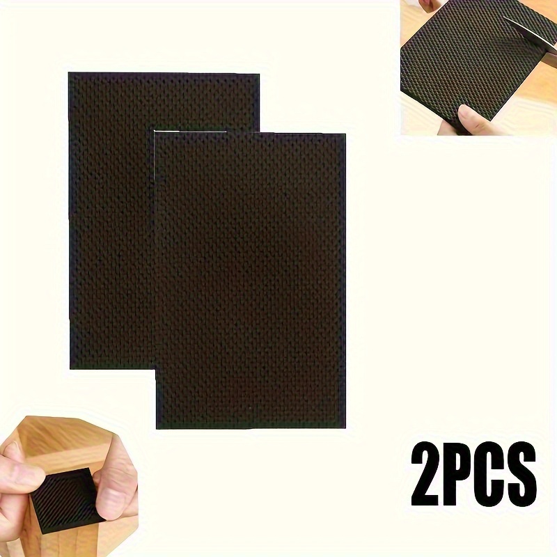 TEMU 2pcs/set High Efficient Reliable Black Rubber Furniture Pads - Self-adhesive, Anti-scratch And Noise Reduction, Suitable For Chairs, Tables And