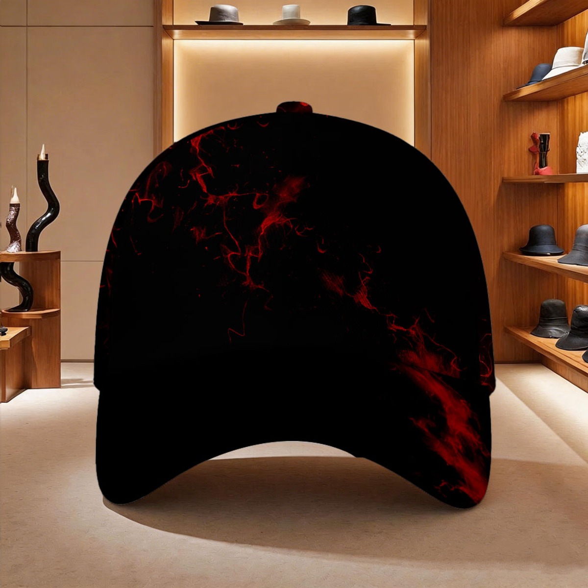 TEMU 1pc Of Baseball Cap Featuring A Flow Print, Designed For And Street Style. This Unisex Sunshade Hat Boasts A Sturdy Construction, Making It A