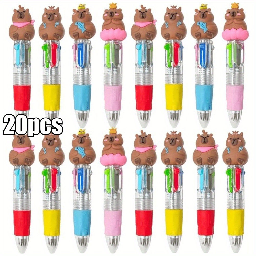 20pcs multi color round capybara ballpoint pens   color pen fine tip retractable used for party gifts back to school gifts classroom rewards bulk gifts for students office stationery Product details 4