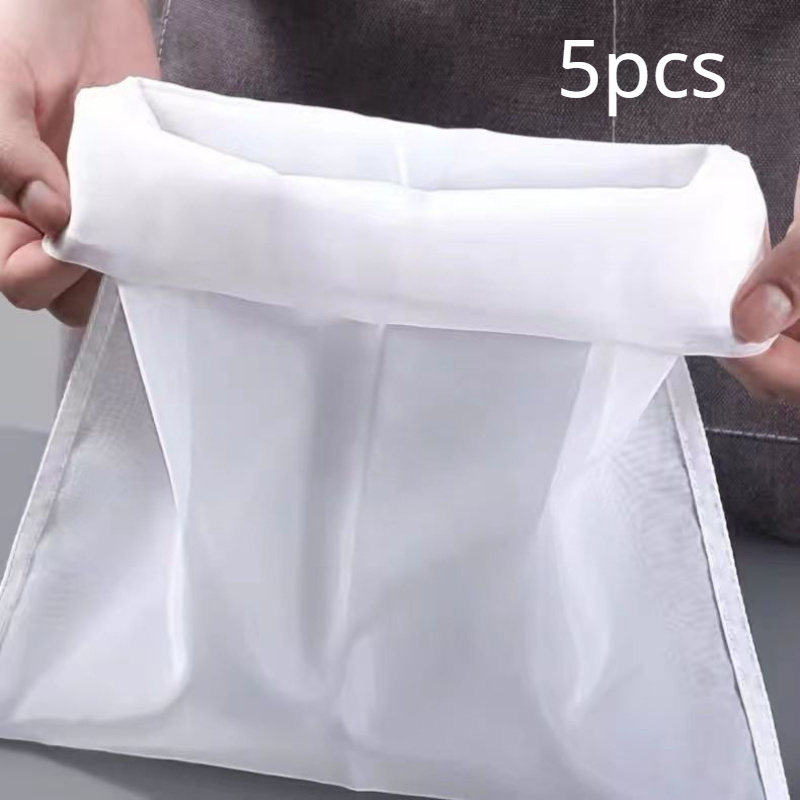 TEMU 5-pack Reusable Nylon Food Strainers- Fine Mesh , Cheese Cloth, Coffee Filter- Kitchen Tool For Vegetable Juice, Tea, Brewing