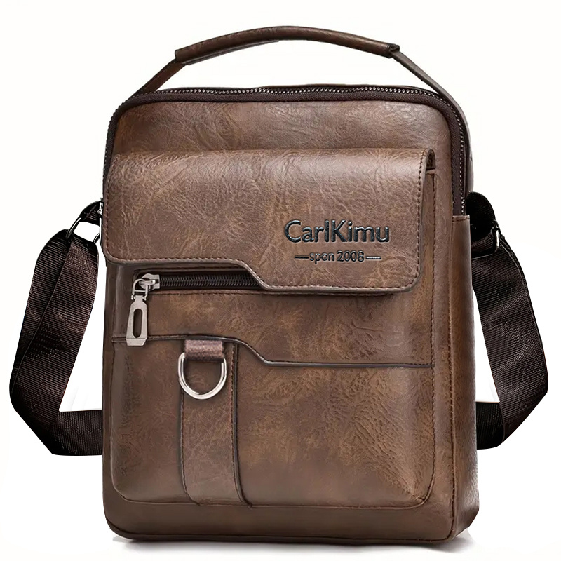 TEMU Briefcase Bag - Single Shoulder Crossbody Bag For Men And Women. Retro . Portable. Multiple Compartments. Adjustable Shoulder Strap. Perfect For