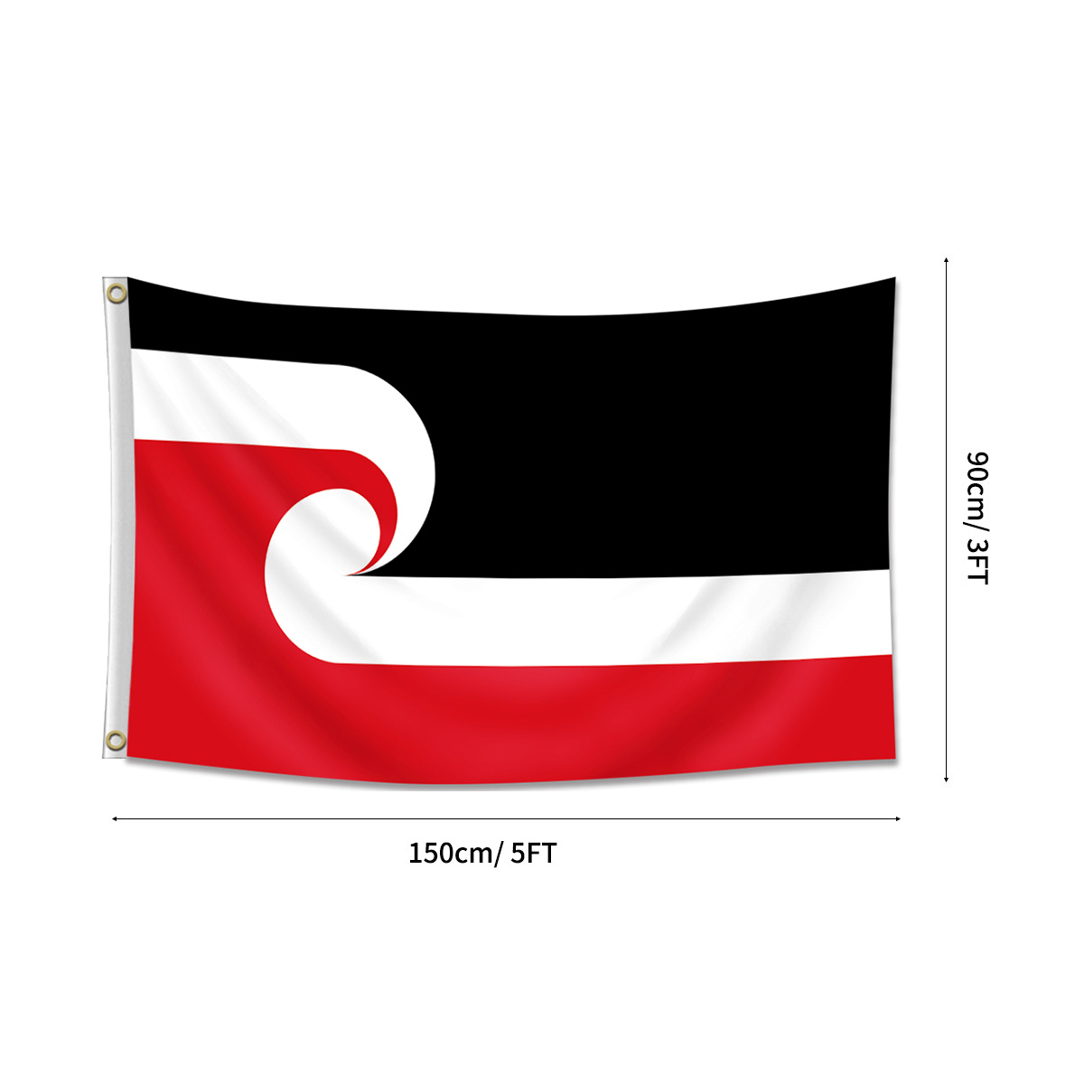 TEMU Vibrant Maori Flag - Durable Polyester, 2x3ft Or 3x5ft With Grommets For Easy Hanging - Perfect For Home, Garden, Parties & Events, Maori Design