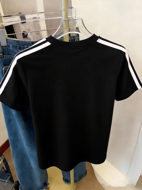 (071#) 여성 디자인 반팔 티셔츠, 캐주얼 데일리룩을 위한 사이드 가 있는 만화 강아지 프린트 탑