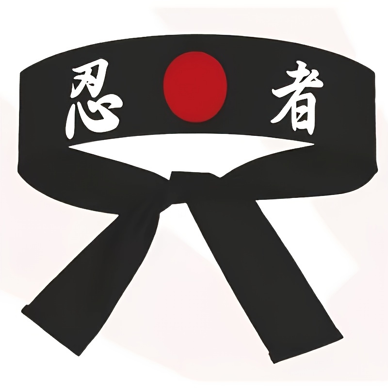 TEMU de samurái no elástica, de chef de sushi japonés adecuada para deportes de kárate, accesorio de cabeza de samurái para uso en cocina