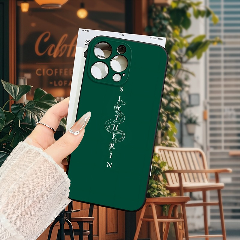 TEMU Phone Case: Officially Licensed Harry Potter Slytherin Logo Phone Case Compatible With Iphone 17 16 15 14 13 12 11 8 7 Se X Xr Max Air & House