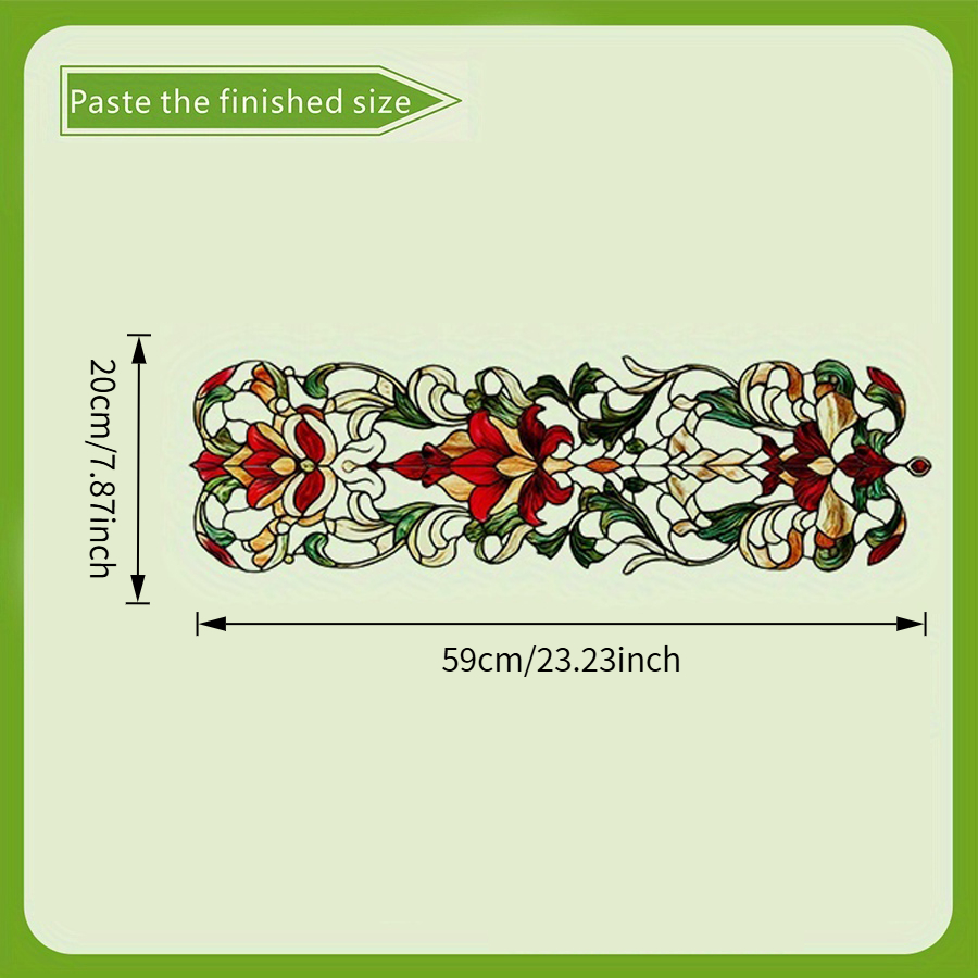 TEMU Vintage Stained Glass Window Electrostatic Glass Door Sticker, Made Of Pet Electrostatic Material, And Remove. Suitable For Decorating Living