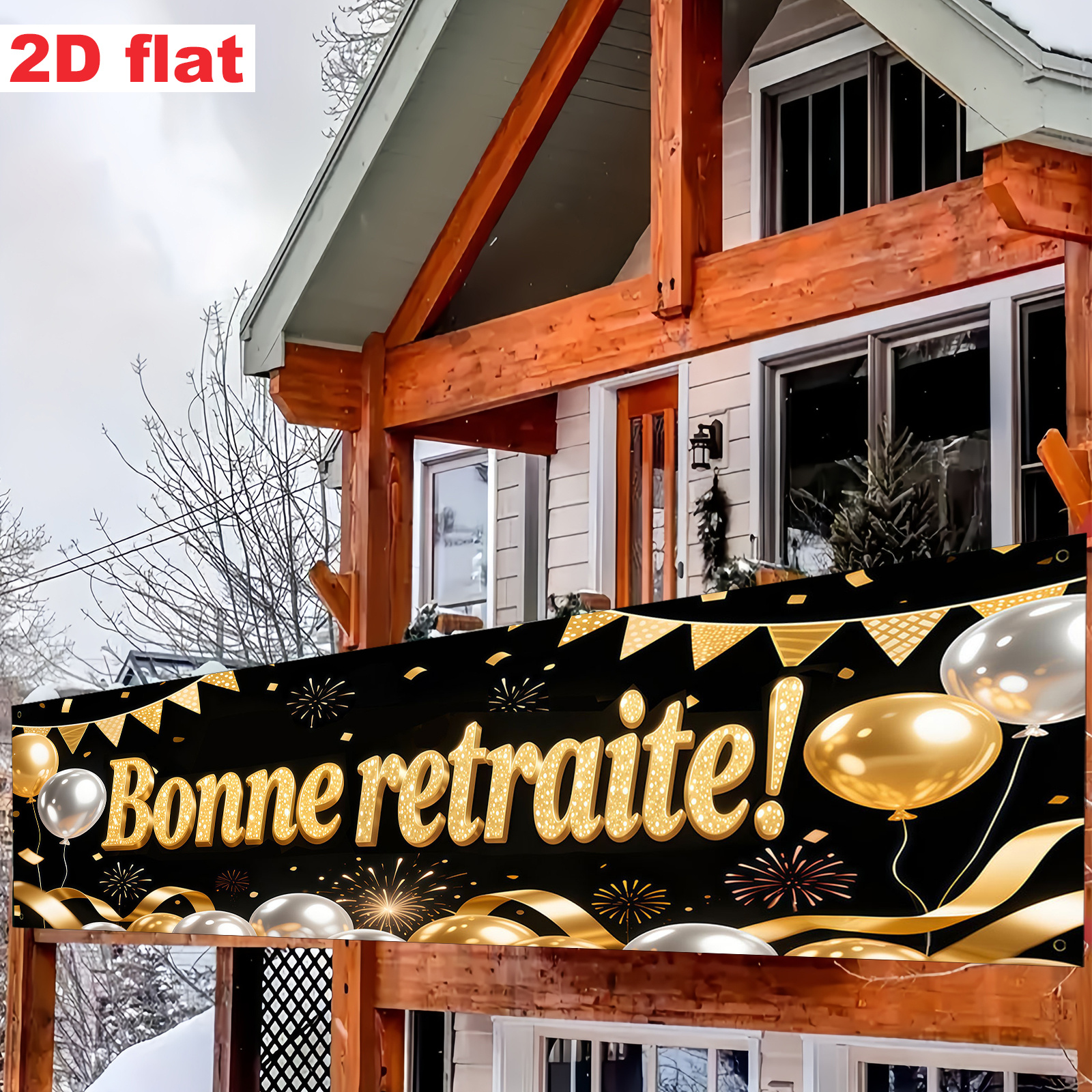 TEMU Plat 2D, 1 pièce Imprimé 2D 47,24x11,8in/120x30cm, Bannière de Fête, (17x78 Pouces/45x200cm), Matériau, Bannière de Décoration de Jardin sur le
