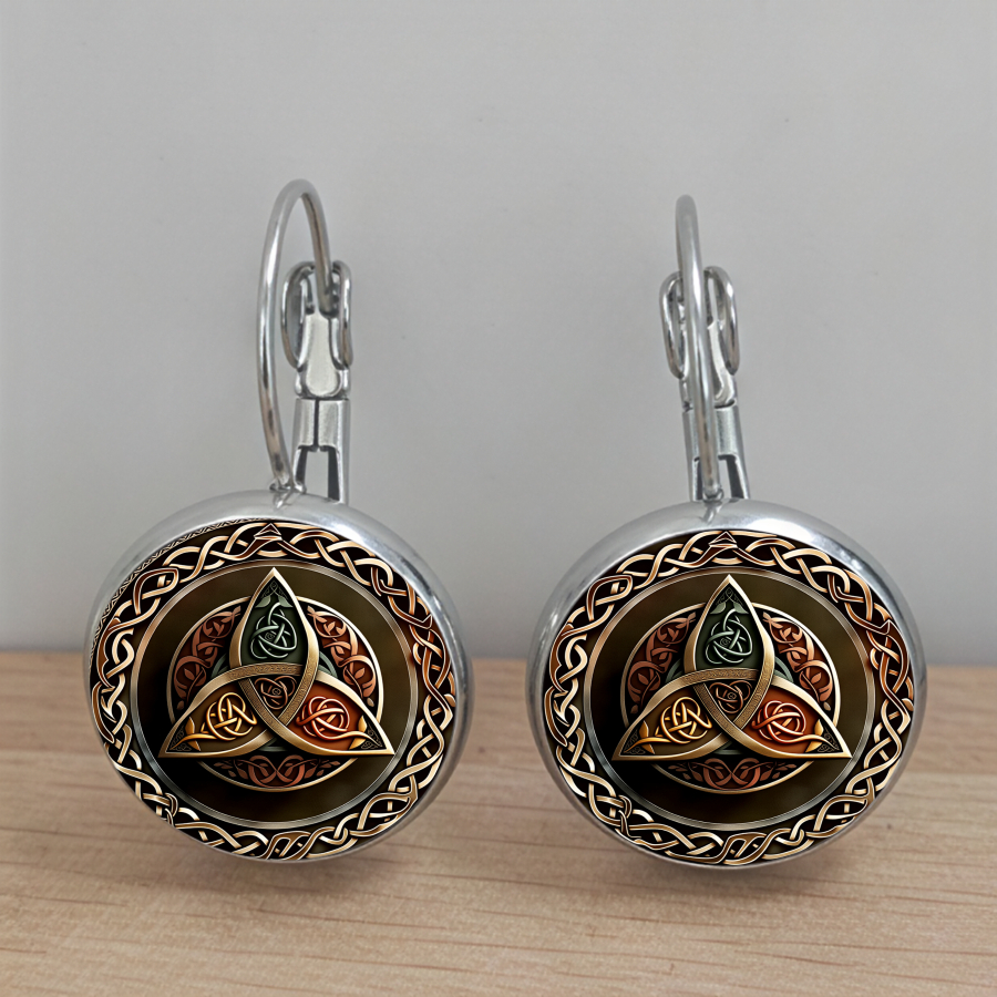 TEMU 2pcs Celtic Knot Earrings Earrings Pagan Earrings Spiritual Earrings Circular Earrings Geometric Earrings Unisex Earrings Jewelry Additions