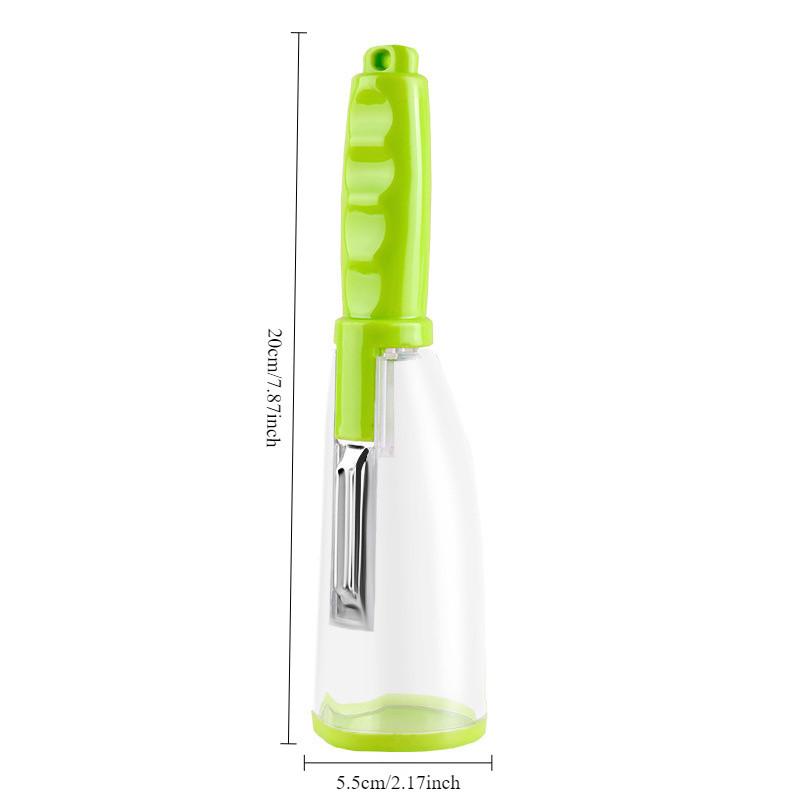 Multifunctional Storage Peeler With Container - Plastic Vegetable And Fruit Peeler, Food Contact Safe, Kitchen Peeling Tool With Storage Case