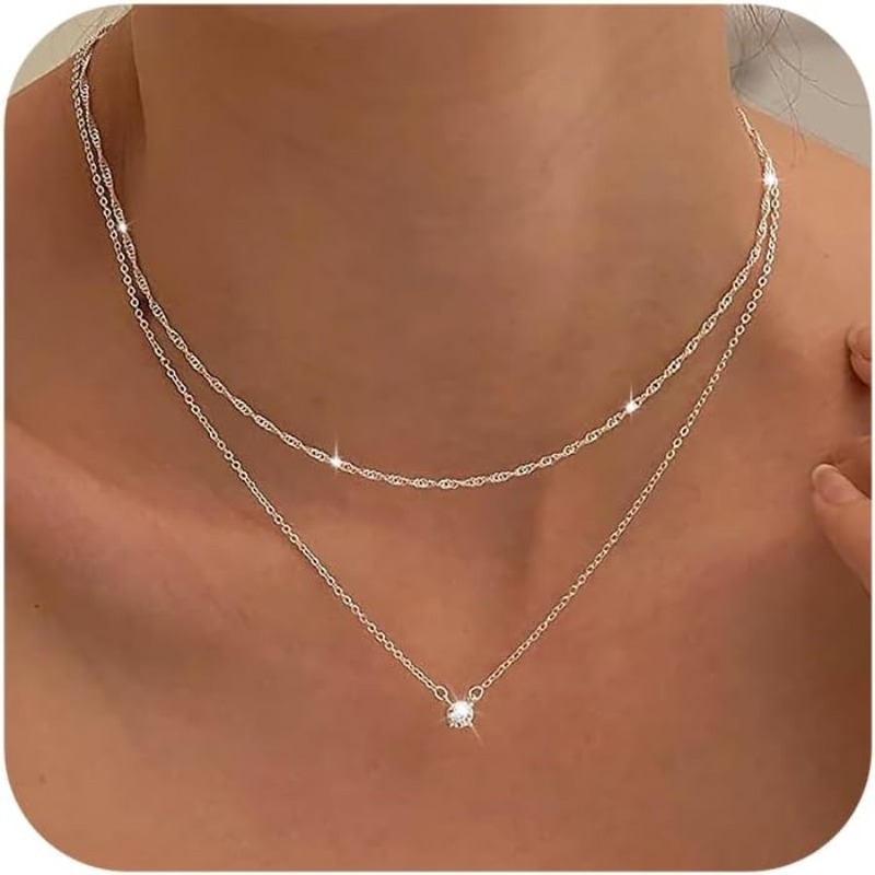 Image of Silvery Necklaces For Women, Dainty Silvery Choker Necklace Easy Silvery Cz Jewelry Necklaces For Women Trendy Gifts, Halloween Christmas Gifts For Women