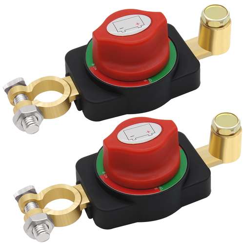 Universal 12V Battery Disconnect Switch - Heavy Duty Cut-Off Kill Switch For Car, RV, Boat (250A Continuous)