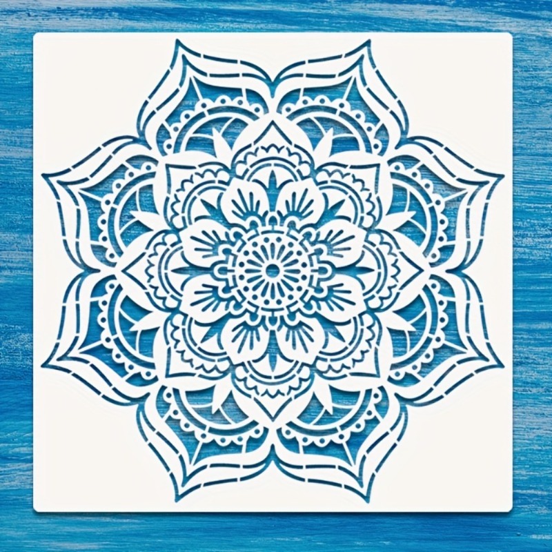 TEMU 1 pz Stencil Grande Riutilizzabile Mandala , per Pittura - Template Design Intricato per Muri, Piastrelle, Mobili, Tela, Pavimenti e Decorazioni