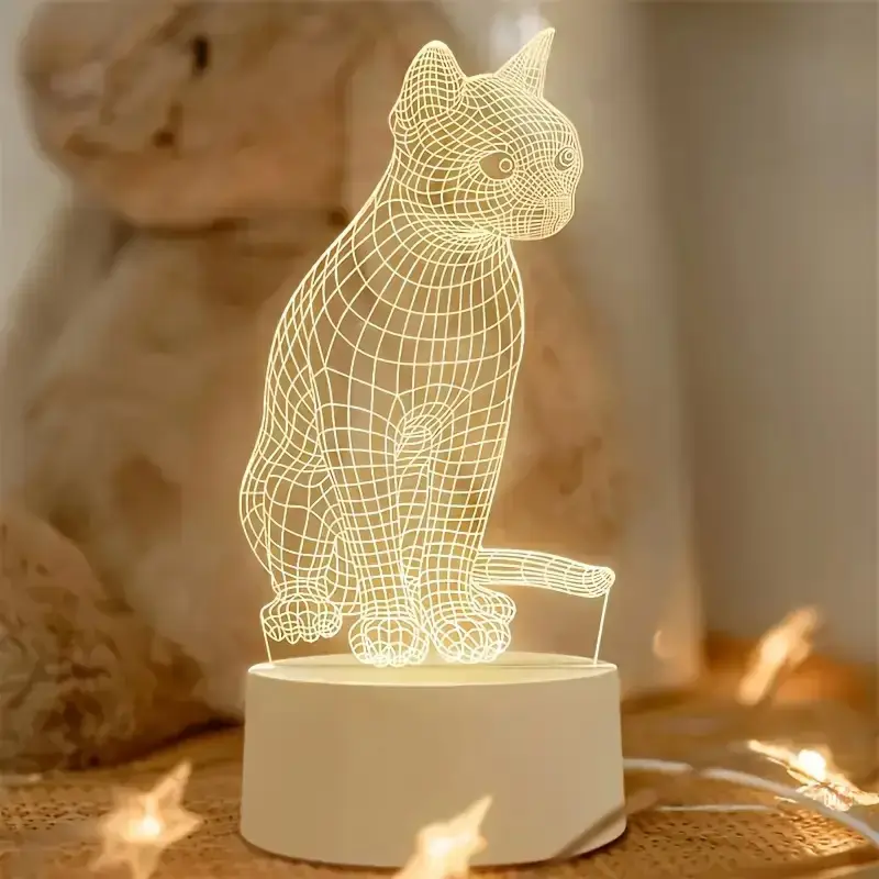 3d cat shaped led table lamp usb powered desk light warm ambient glow no batteries needed bedroom decor unique gift idea cat decor indoor lighting modern lighting durable construction decorative lighting Product details 1