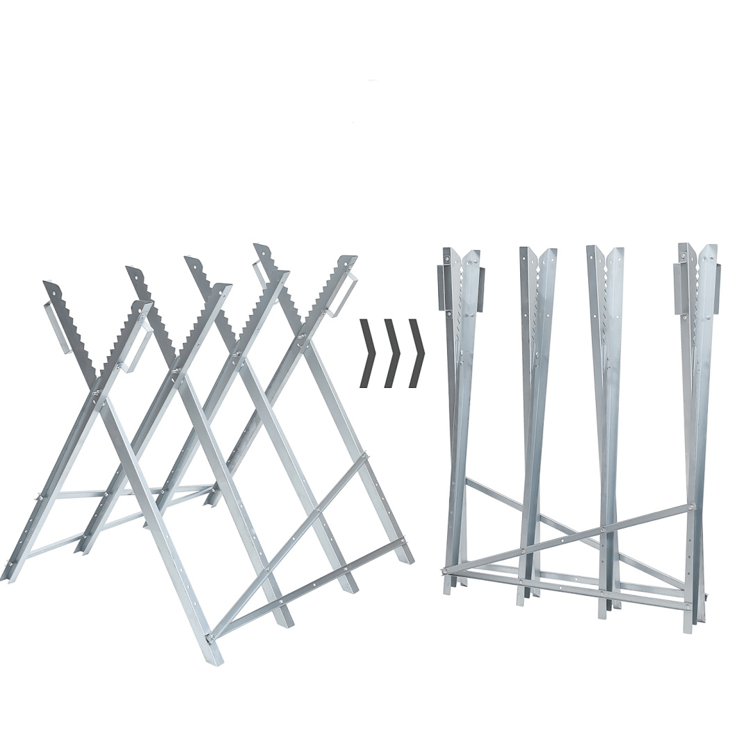   adjustable height firewood holder firewood   load capacity 150kg for wood cutting galvanized metal steel support trestle saw frame sawing aid